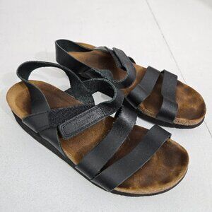 Naot Womens Black Kayla Sandals Sz 39 US 8 Strappy Travel Comfort Neutral Israel